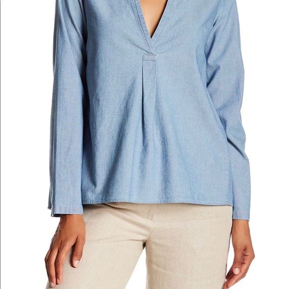 Theory Ofeliah Chambray Blouse- size small, NWT! - Picture 2 of 5